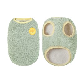 Loyanyy Warm Plush Dog Vest for Winter Soft Fleece Lining Sweater for Small dog Cat Cute Puppy Kitten Clothes Green 16