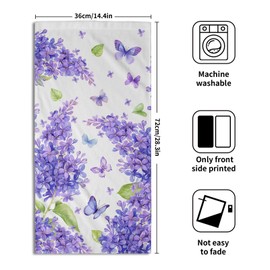 Giwawa Purple Lilac Flower Hand Towels - Set of 2 Floral and Butterfly Kitchen Hand Towels Lavender Spring Summer Flowers Bath Towels Soft Guest Fingertip Towel for Farmhouse Cabin Bathroom