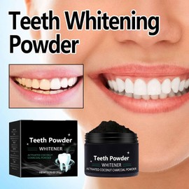 Natural Teeth Whitening Powder-2Pcs Tooth Cleaning Powder,Tooth Powder Gently Cleans Teeth,Fresh Breath,Black Charcoal Toothpaste,Deep Cleaning Teeth for Remove Yellow Stains On Teeth and Whiten Teeth