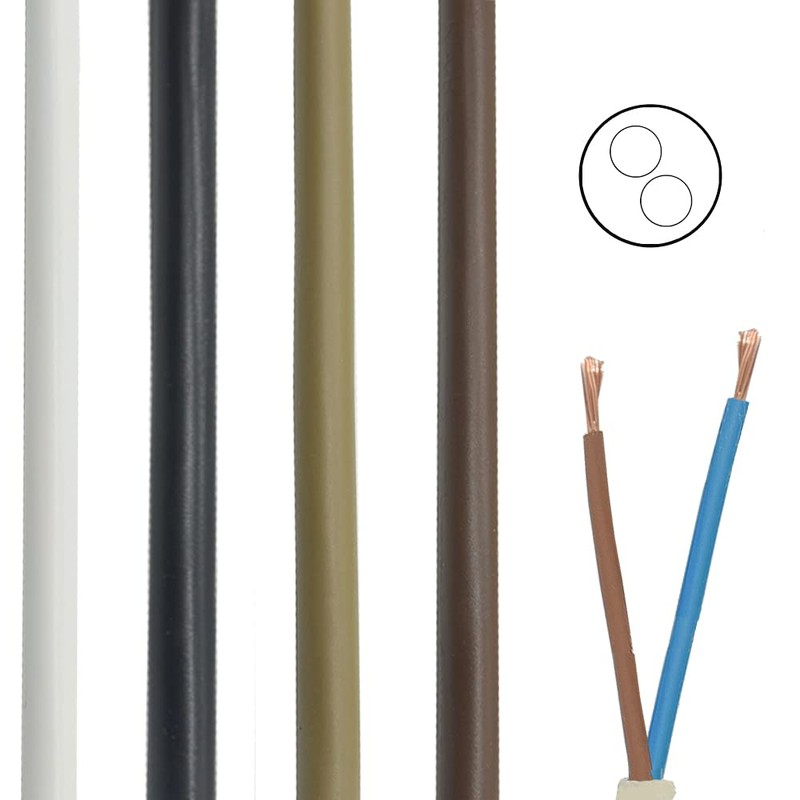 Lead H03VV-F 3/5/10 Metres PVC Insulated Flat Cable 2 x