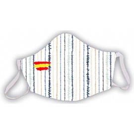 Wiederverwendbare Maske, weiß, Flagge Spanien, gestreift, elegant, originell, Herren, Damen, Unisex