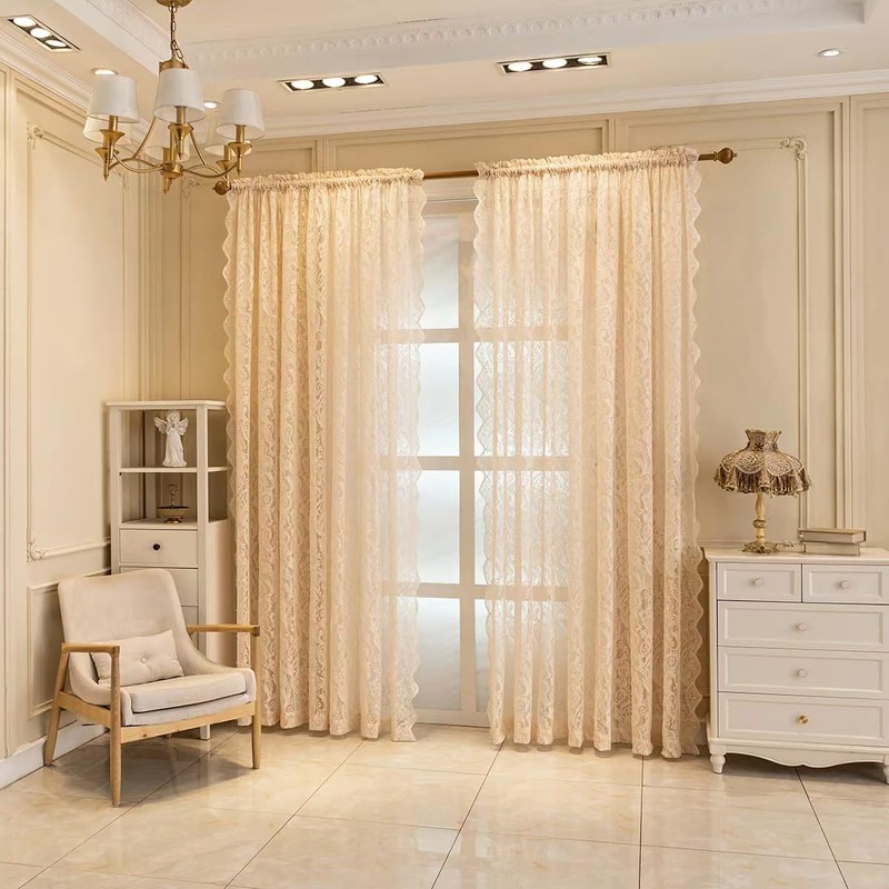 Lace Curtains 96 Drop Net Curtain for Doors or Patio