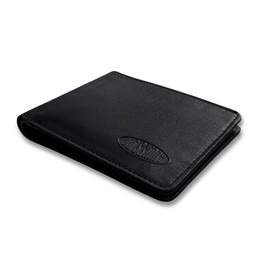 Big Skinny Full Leather RFID Blocking L-Shape Wallet (Tuxedo Black)