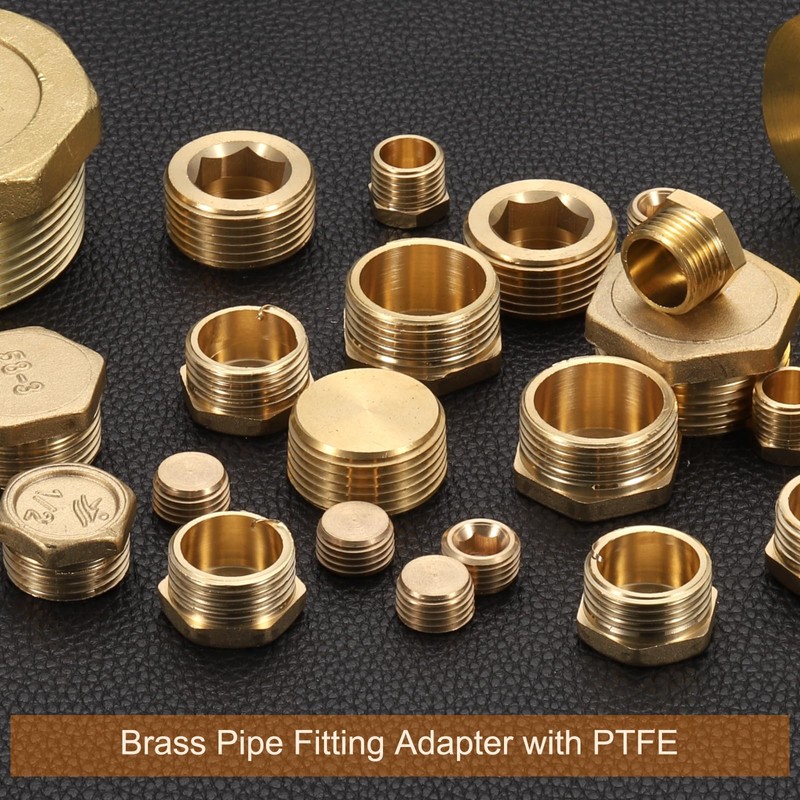sourcing map 6 Pcs Brass Outer Hex Thread Fittings, G1/2"