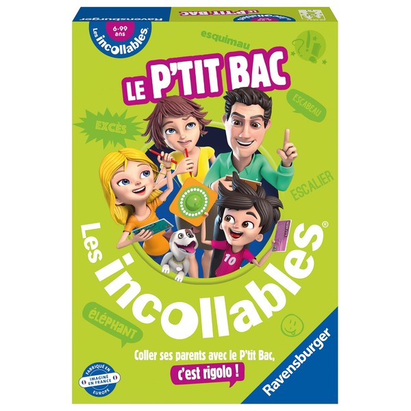 Ravensburger - Le P'tit Bac des Incollables - Jeu de société Familial - Enfant et Parents - De 2 à 4 Joueurs à partir de 6 ans - Mixte - 26567 - Version française