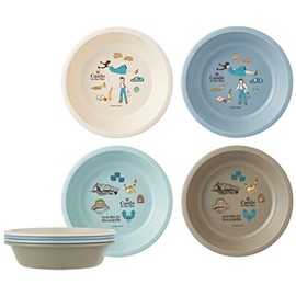 Skater P6P-A Set of 4 Plastic Bowls, 6.1 inches (15.5 cm), Children's Rice Bowls, Castle in the Sky, Laputa, Studio Ghibli, Made in Japan