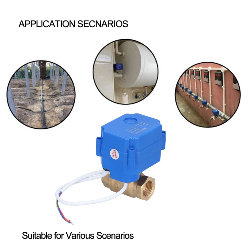 Electric Ball Valve BSP Brass Motorized 3 Wire DC3~6V Through