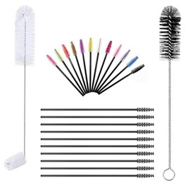 17 Pieces 4 Size Hummingbird Feeder Cleaning Brush Mini Nylon Tube Brush Set Double Headed Hummingbird Brush Cleaner 2 in 1 Hummingbird Brush Kit for Bottles, Tubes, Jars, Bird Feeder (White)
