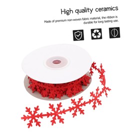 2pcs Packaging Snowflake Wrapping Ribbon Red Garland Cookie Boxes Christmas Garland Christmas Ribbon Wired DIY Decorative Christmas Ribbons Ribbon for DIY Xmas Ribbon Red