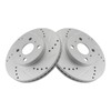 Front Performance Brake Rotors Set Premium G-Coated Cross Drilled &