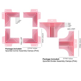 OTCRAFT 6Pack Corner/Divider Assembly,Clamps Corner Guides Cartonnage Corner Holding Tool (3 mm, 2 mm, 1.5 mm, 1 mm) Wide .for Book Covers, Chipboard Boxes, Dioramas