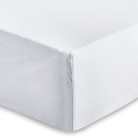 AMEHA King Size Fitted Sheet 25 cm Deep Soft Brushed Microfiber Fabric Easy Care Fade Resistant Fitted Bed Sheets (White, 152 x 200 cm)