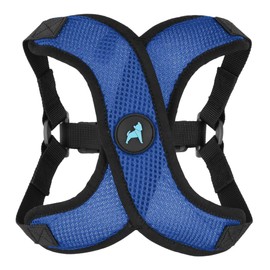 Gooby Comfort X Step in Lite Dog Harness - Choke Free, Escape Free with Light Breathable Mesh - Step in Dog Harness for Small Dogs Only - Quick Release Buckle, Metal D-Rings - Blue, Small