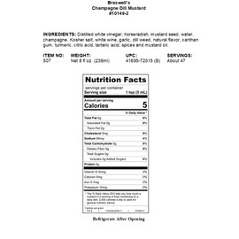 Braswell's Champagne Dill Mustard 8.0 oz.