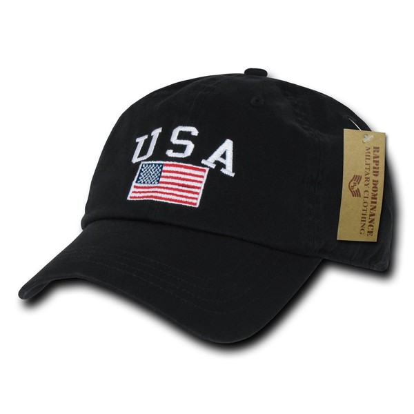 Rapiddominance Polo Style USA Cap, Black