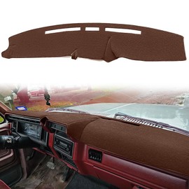 Yiz Dash Cover Mat Custom Fit for Ford F100 F150 F250 F350 Bronco 1980 1981 1982 1983 1984 1985 1986 Dashboard Cover Pad Carpet Protector(80-86 Dark Brown) J71