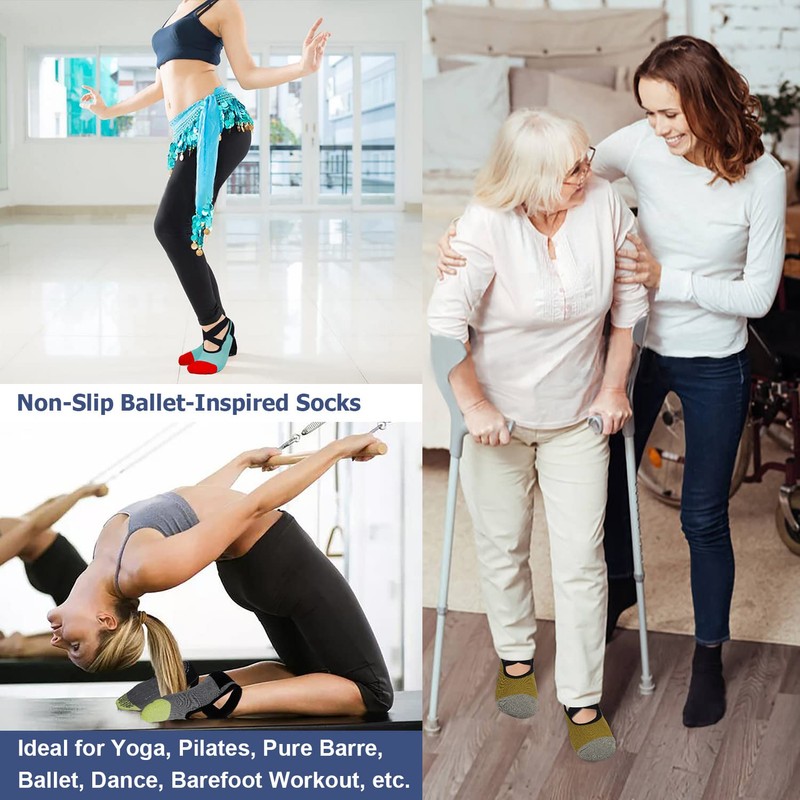 Ozaiic Pilates Socks for Women Non Slip Grip, Yoga Socks