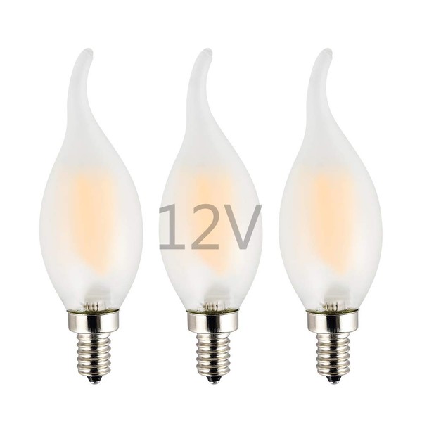 OPALRAY 12 Volts Low Voltage LED Candelabra Bulb, AC/DC 12V,