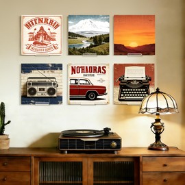 Kalami 6 Pack Vinyl Record Holder Wall Mount Self Adhesive