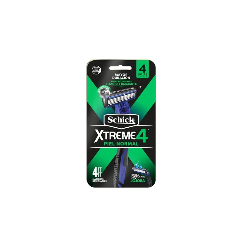 Schick Xtreme4 Rastrillos Desechables para Hombre Piel Normal 4pz