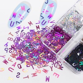 Risprsulen 1Box Colorful English Letters Glitter Sequins Flakes,Resin UV Epoxy Mold Fillings,for Nail Art Crafts Jewelry Making,Craft Supplies,Craft Glitter,Arts, Crafts and Sewing