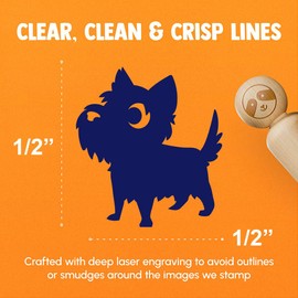 Lovable Cartoon Cairn Terrier Rubber Stamp for Stamping Crafting Planners - 1/2 Inch Mini