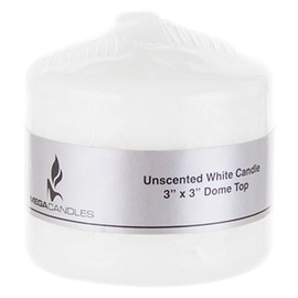 Mega Candles 6 pcs Unscented White Round Pillar Candle, Pressed Premium Wax Candles 3 Inch x 3 Inch, Home Décor, Wedding Receptions, Baby Showers, Birthdays, Celebrations, Party Favors & More