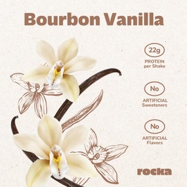 Rocka Nutrition Natural Protein - Vegan Protein Powder without Sweeteners - 22 g Protein - Clean Plant Protein without Added Sugar & Flavours - Produced in Germany - Bourbon Vanilla 600 g