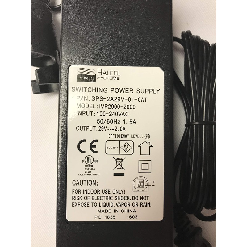 Raffel Switching Power Supply 29V IVP2900-2000 with AC Cable
