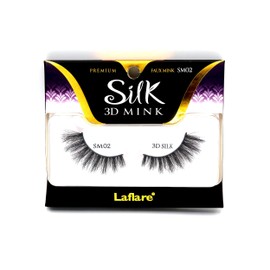 Laflare 3D SILK MINK Premium Faux Mink Eyelashes, Cat Eyes, Wispy, Fluffy, Soft as Mink, Multi-layered False Lashes (SM02)