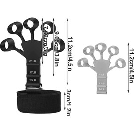 2pzs Ejercitador de Dedos Mano de Agarre Ejercicios, Ejercicios Fortalecedor de Dedo de Silicona, Grip Strength Trainer de 6 Niveles de Resistencia, Entrenamiento de Fuerza Finger Strengthener