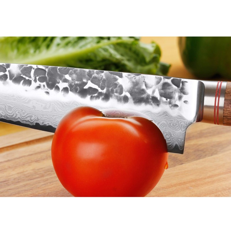 YOUSUNLONG Chef's Knives 8 inch Japanese Hammered Damascus American Walnut