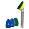 Smilyeez Soap Dispensing Dishwand (Grey) with Ergonomic Handle and 4