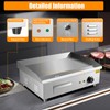 Electric Countertop Griddle, Commercial 110V Adjustable Temperature Stainless Steel Cooking