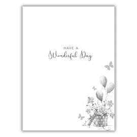 Female Birthday Card for Women - General Card for Her - Balloons and Butterflies - Artistic Floral Design - Made in the UK - Eco-Friendly