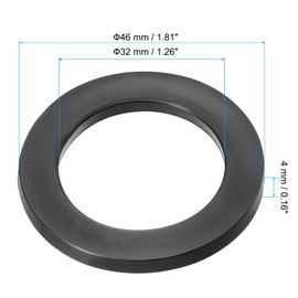 PATIKIL M32 Rubber Flat Washer, 20 Pack 32mm ID 46mm OD 4mm Thick Sealing Spacer Gasket Ring for Faucet Pipe Water Hose Fastener Bolt, Black