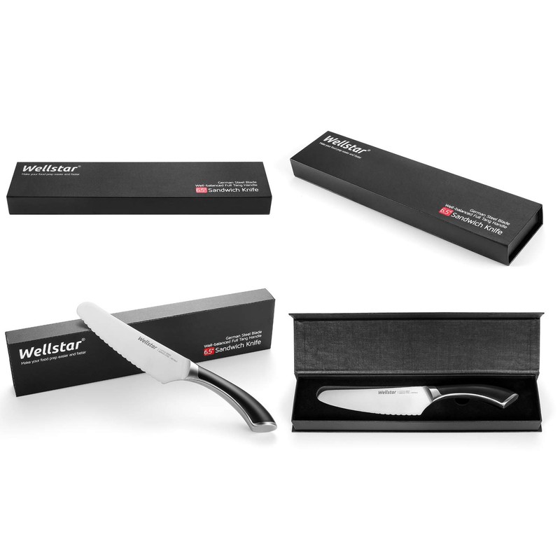 WELLSTAR 6.5 Inch German Stainless Steel Serrated Utility Knife -