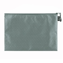 Pack of 5 Document Wallets Waterproof Document Folder with Zip Zip File Pockets for File Paper Documents Cosmetics Homework Travel Utensils, Grey, B4 (38 x 27.5 cm)