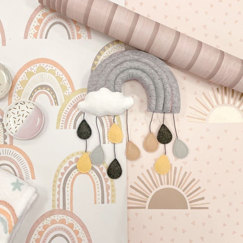 Holden Sunbeam Wallpaper Sun Triangles White/Orange 13320