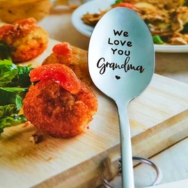 Mother's Day Christmas Gift for Grandma Grandmother Coffee Tea Lover Gifts Spoons for Granny Grandma Birthday Gifts from Grandchildren Grandkids We Love You Grandma Spoon Gift