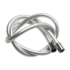 Yossee Duschschlauch 2 Meter PVC Glatter Brauseschlauch mit verdrehsicheren Messinganschlüssen, Chrom - Universalersatz, flexibel, knick- und auslaufsicher