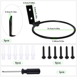 GIAK 3Pcs Flower Pot Holder Ring Wall Mounted 4 inch Flower Planter Hangers Racks for Indoor Balcony Home Garden Yard