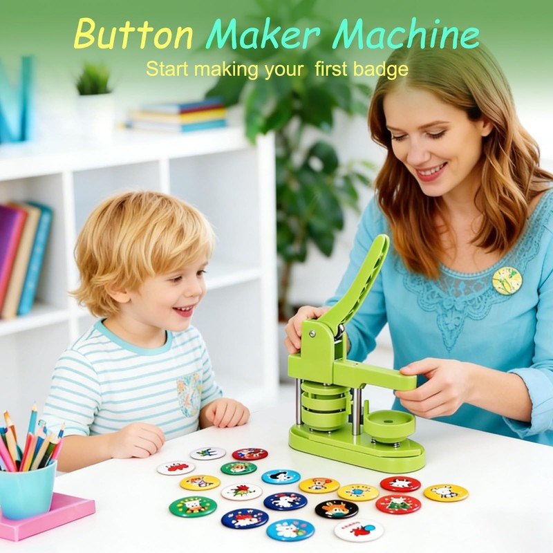 Yunziling 58mm(2.25IN) Button Maker Kit: Pin Maker Machine Kit with