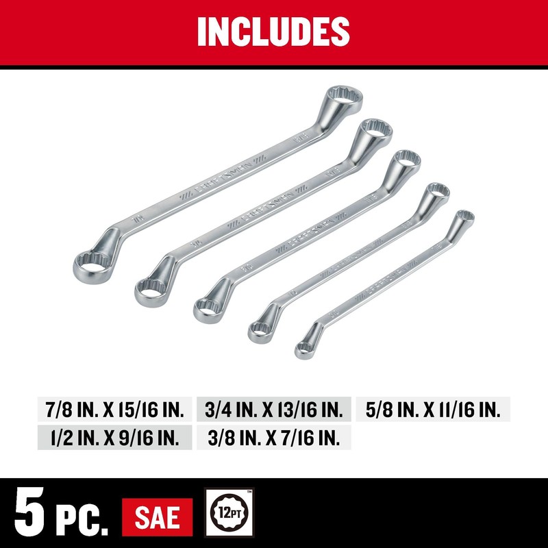 CRAFTSMAN Offset Box End Wrench Set, SAE, 5 Piece (CMMT44349)