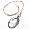 Fragrant Day Necklace, Natural Material, Buffalo Horn, Oval Leather, KN48023,
