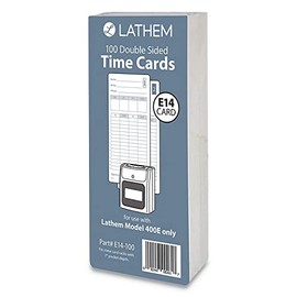 Lathem E14100 E14-100 Time Cards, Bi-Weekly/Monthly/Semi-Monthly/Weekly, Two Sides, 7-Inch