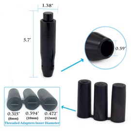 Thruifo Push Button Car Shift Knob Handle, Long Weighted Aluminum Alloy Gear Stick Shifter Handle Fit Most Automatic Transmissions, Black