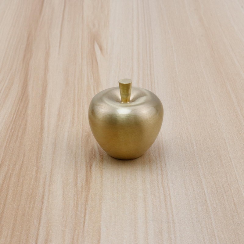 HEVSTIL 2 Pcs Solid Brass Apple Drawer Knobs Cabinet Knobs