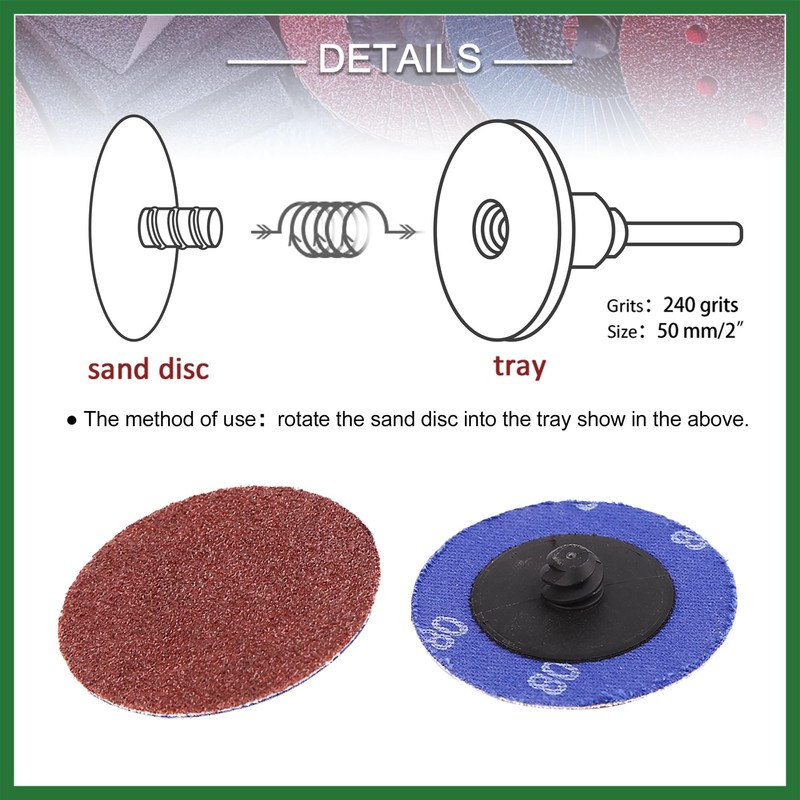 Motoforti 42 Pcs Sanding Discs Nylon Roll Lock Surface Coarse