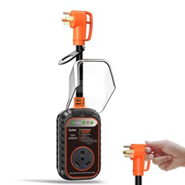 EyGde 50 Amp to 30 Amp RV Adapter with Surge Protector - Upgraded NEMA 14-50P Male to TT-30R Female Plug, 50A to 30A RV Circuit Analyzer Power Protection with Waterproof Cover for 30Amp Camper Trailer